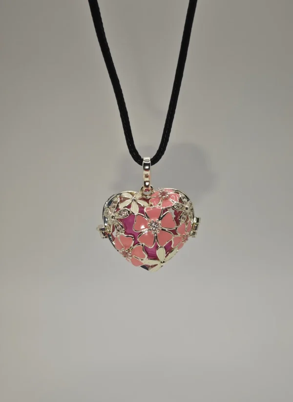 Llamador de Ángeles Corazon Amore Rosa y Plata - ANTIAPORA - Imagen 2