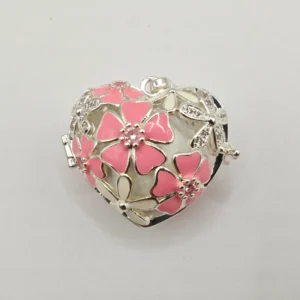 Collar Embarazada Llamador de Ángeles Corazon Amore Blanco y Plata - ANTIAPORA - Imagen 3