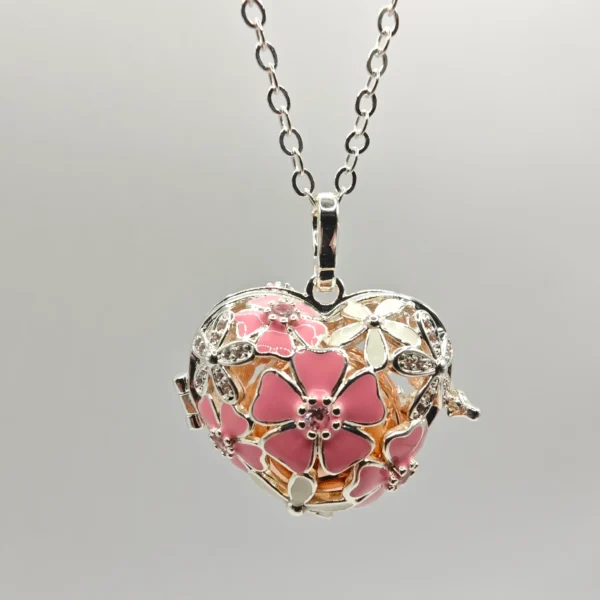 Colgante Embarazo Llamador de Ángeles Corazón Amore Cobre y Plata