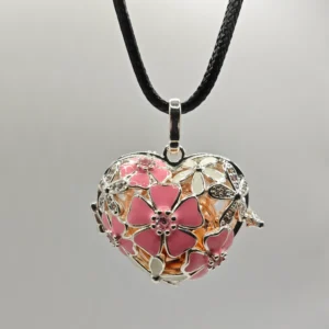 Colgante Embarazo Llamador de Ángeles Corazón Amore Cobre y Plata - Imagen 2